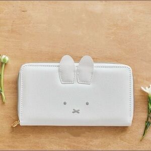 Kids White Bunny Zip-Around Wallet